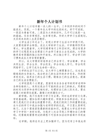 新年个人计划书 