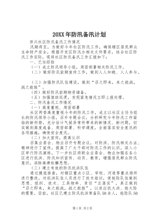 20XX年防汛备汛计划 (4)