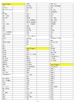 仁爱初一下英语单词表