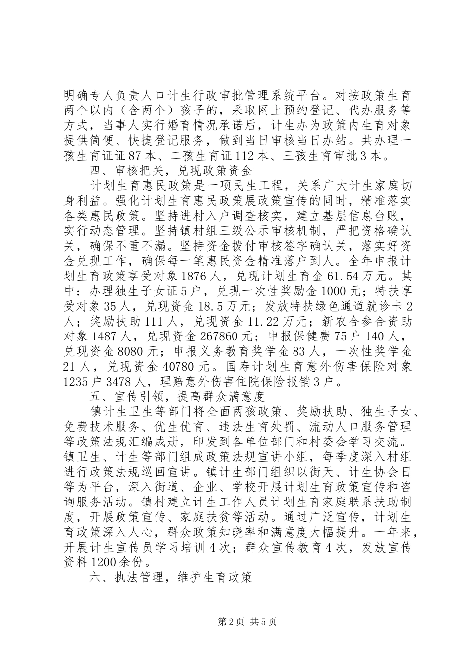 乡镇XX年计划生育工作总结 _第2页
