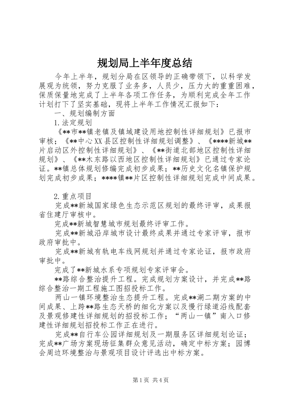 规划局上半年度总结 _第1页