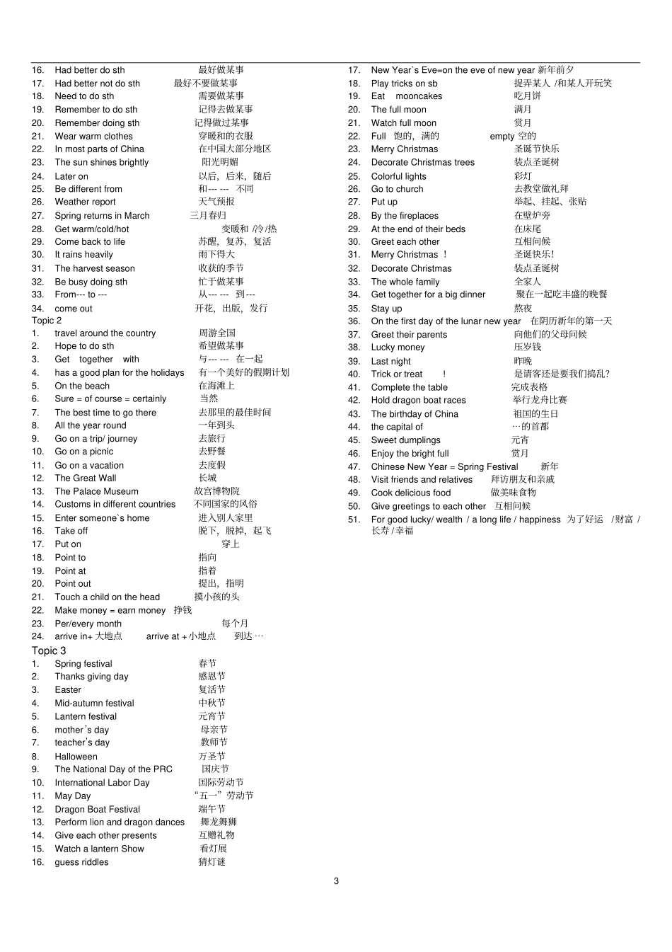 仁爱版七年级英语下册短语归纳_第3页