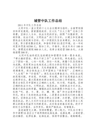 城管中队工作总结