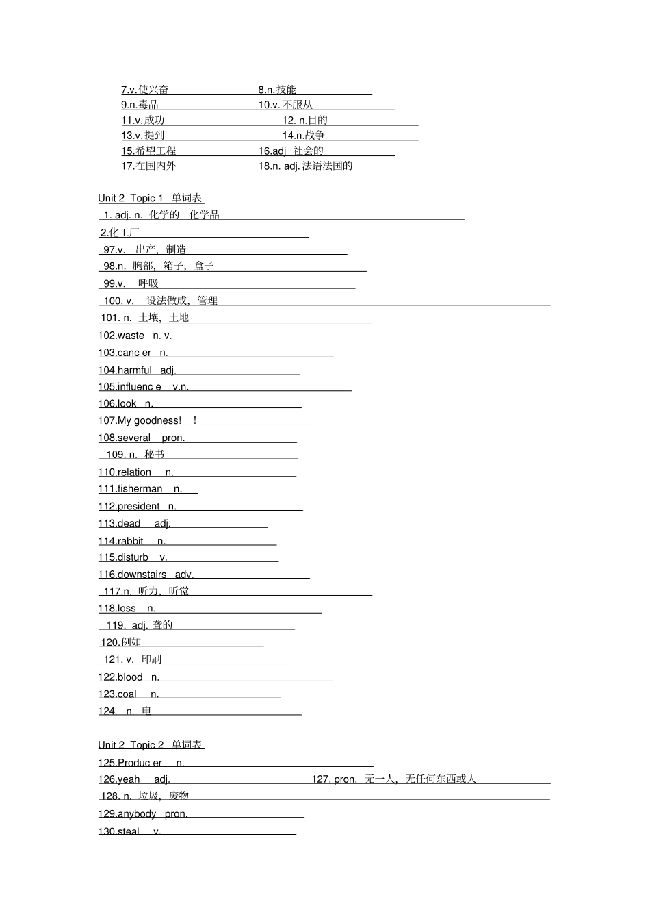 仁爱版九年级英语上册词汇测试_第2页
