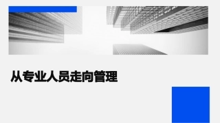 从专业人员走向管理
