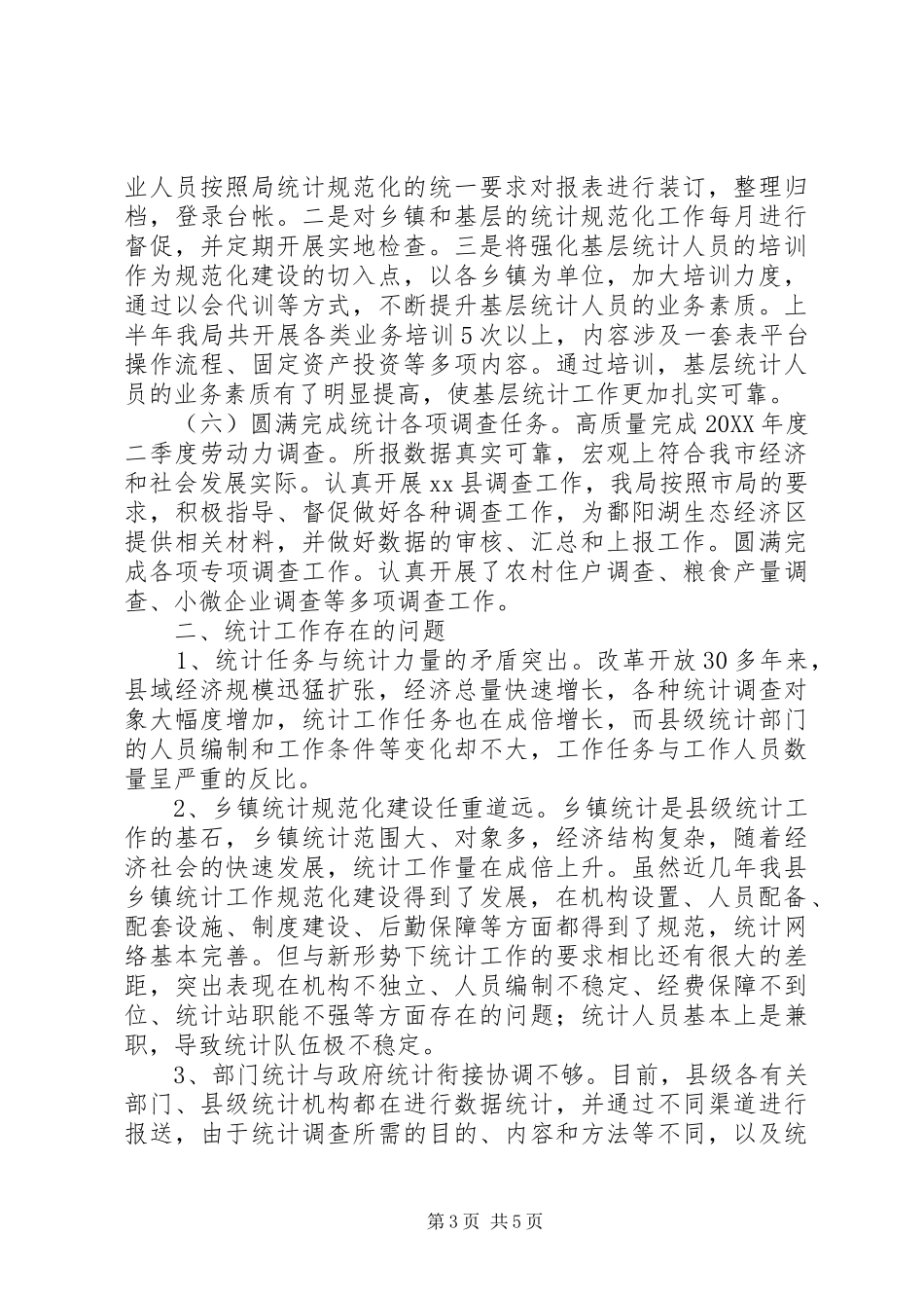 统计局201X年上半年工作总结及下半年工作计划_第3页