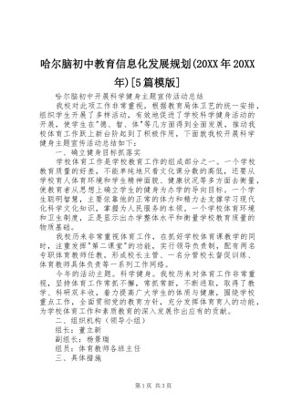 哈尔脑初中教育信息化发展规划(20XX年20XX年)[5篇模版] (3)