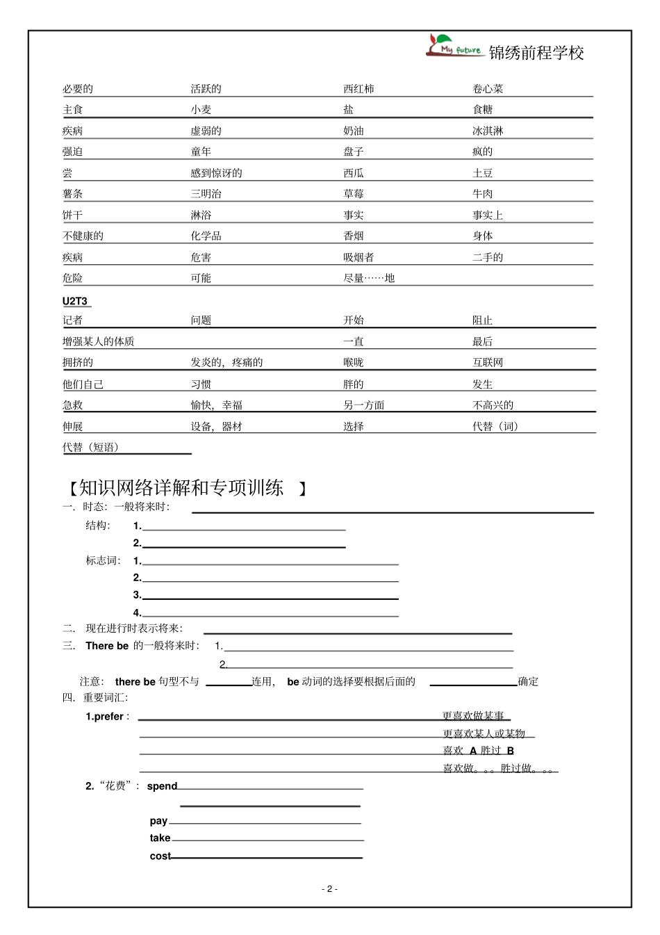 仁爱英语一对一讲义八上期中复习讲解_第2页
