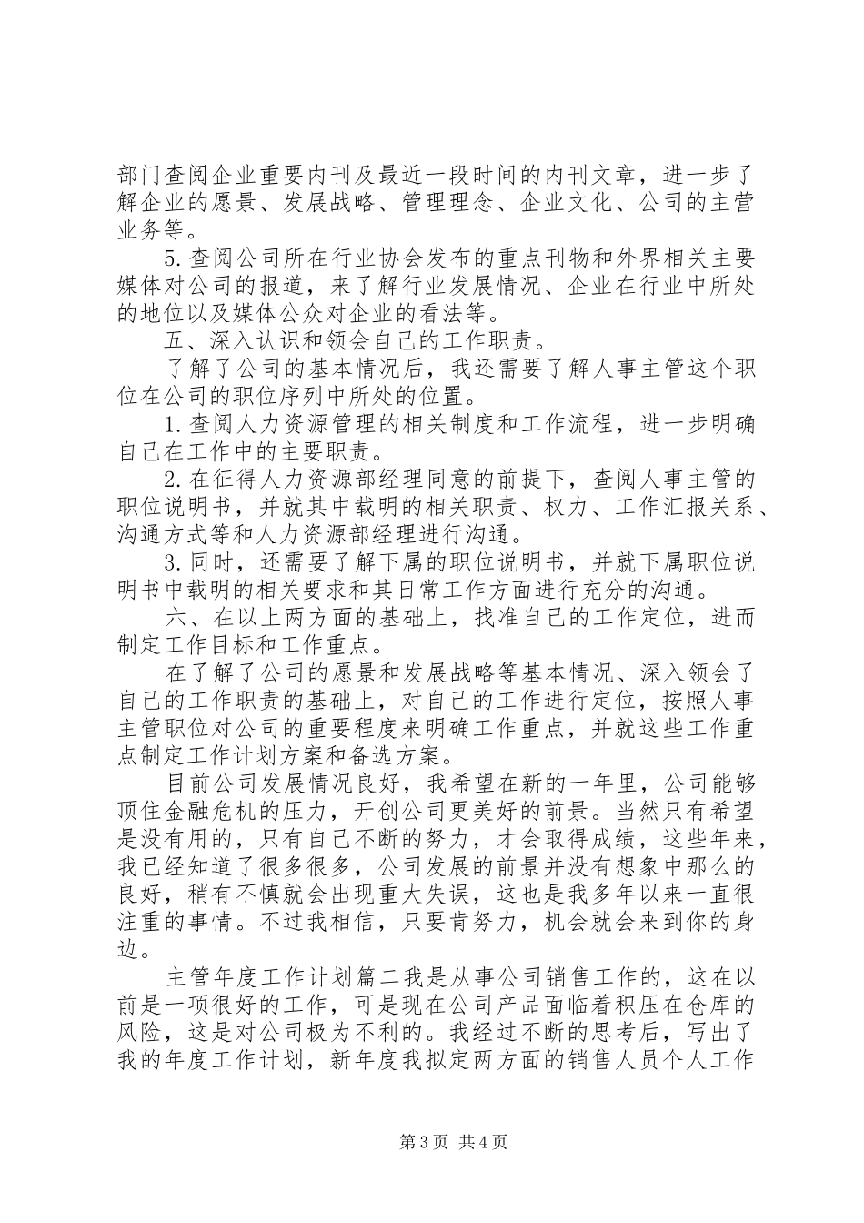 20XX年主管年度工作计划_第3页