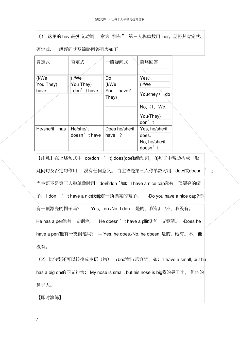 仁爱英语七年级上册unit2topic1知识总结_第2页