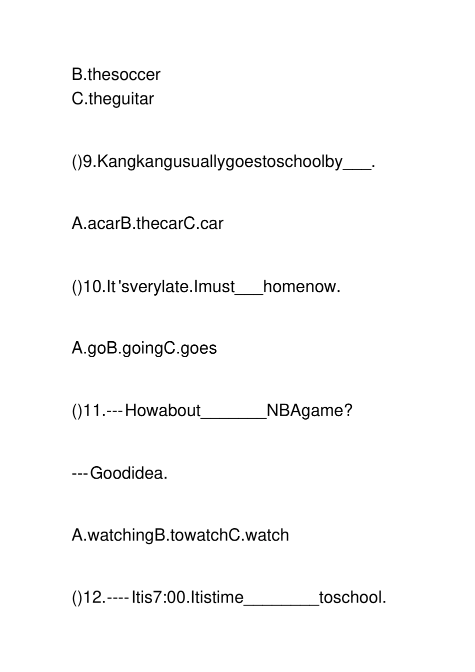 仁爱英语七年级下Unit5_Topic1_随堂练习题_第3页