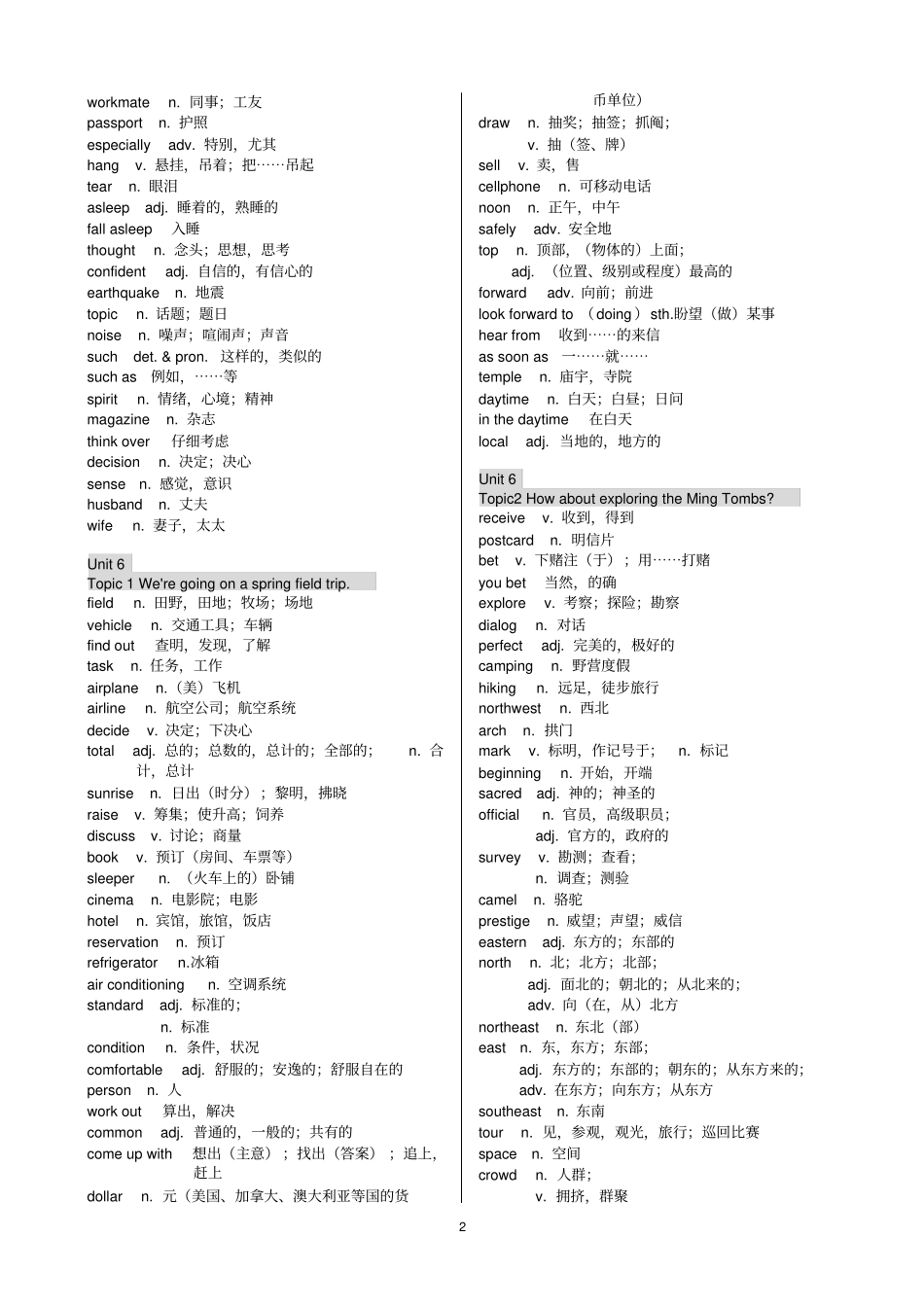 仁爱英语八年级下册单词表全_第2页