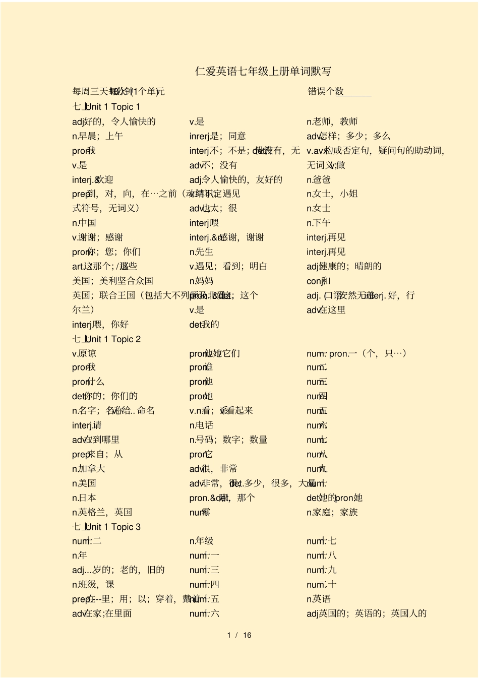 仁爱英语单词默写本黑体单词全六册_第1页