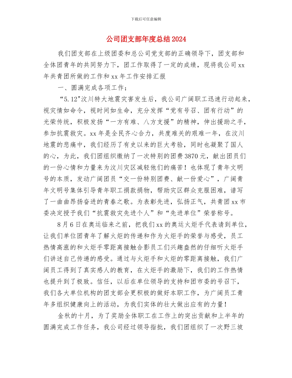 公司团支部学习宣传十九大精神情况汇报与公司团支部年度总结2024汇编_第3页