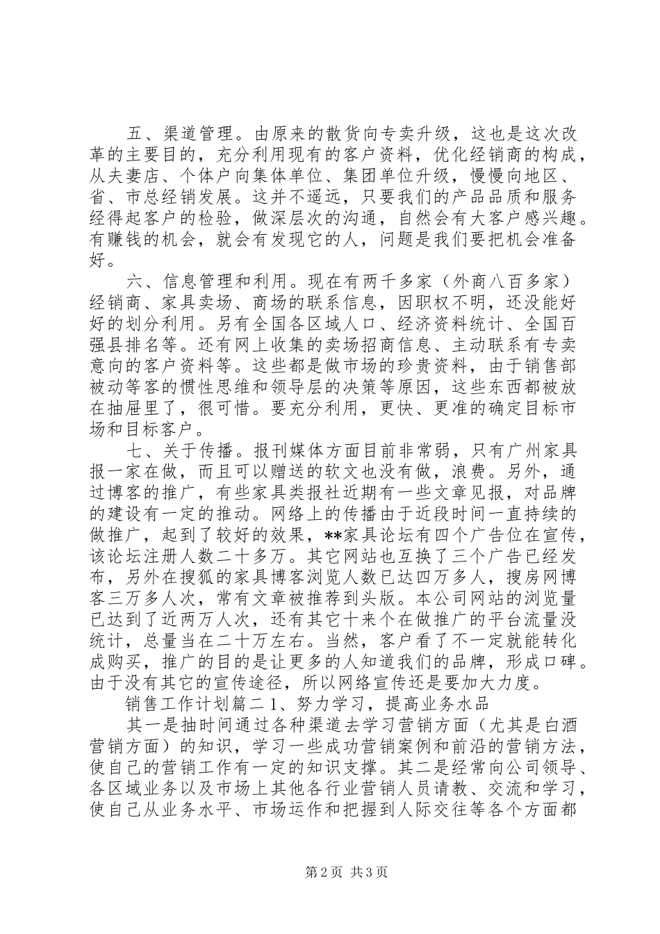 20XX年销售工作计划_第2页