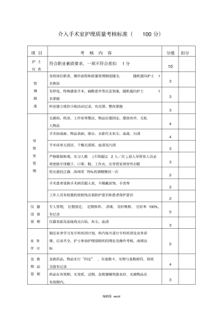 介入手术室考核标准