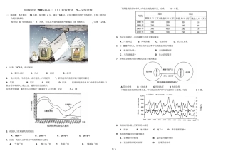 仙城中学高三下阶段考试—文综试题