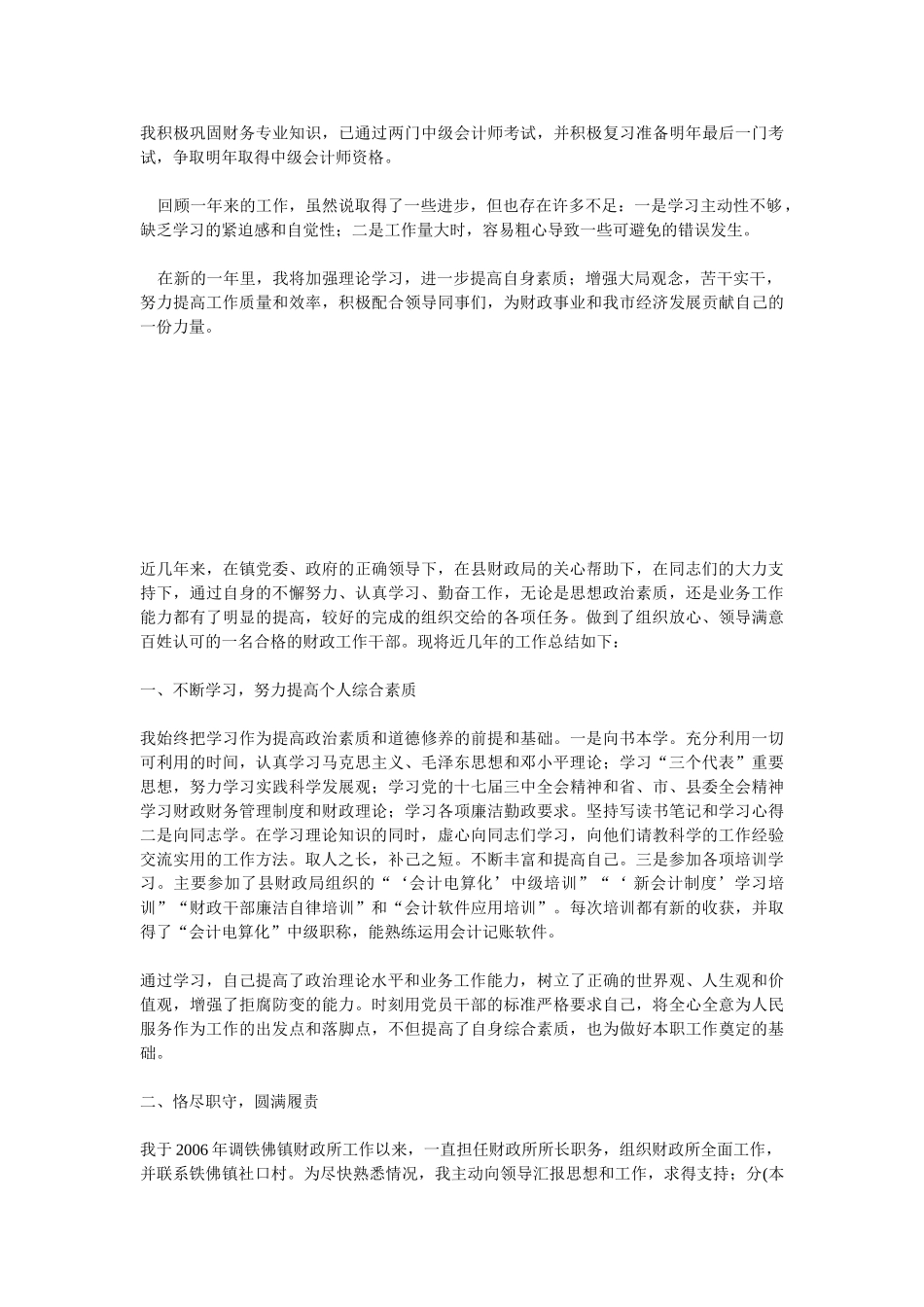 财政个人工作总结_第3页