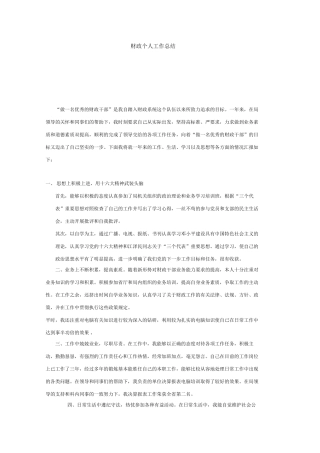 财政个人工作总结