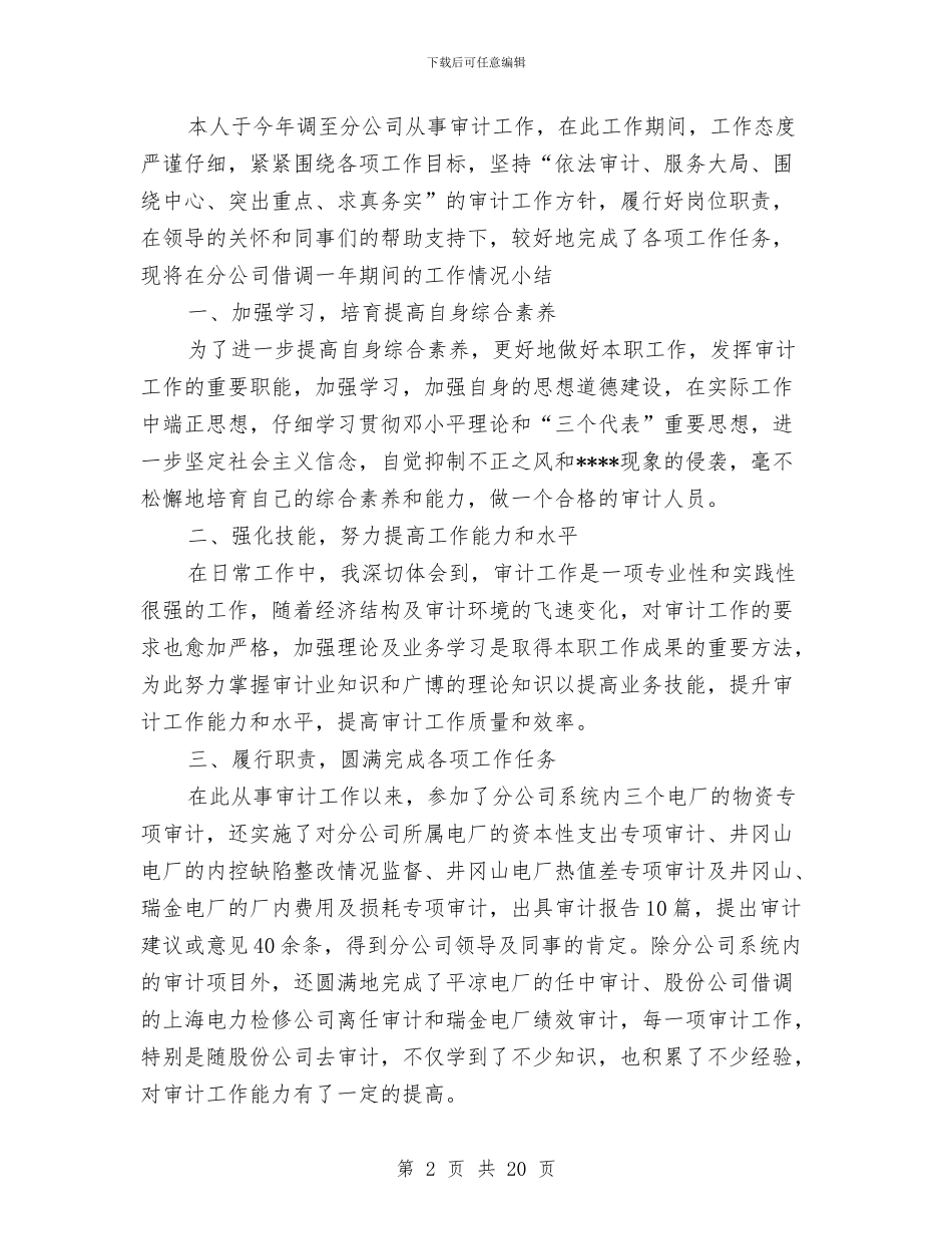 公司审计个人年终工作总结与公司审计工作总结范文汇编_第2页