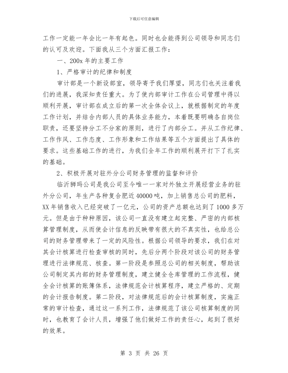 公司审计工作总结3篇与公司审计工作总结范文汇编_第3页