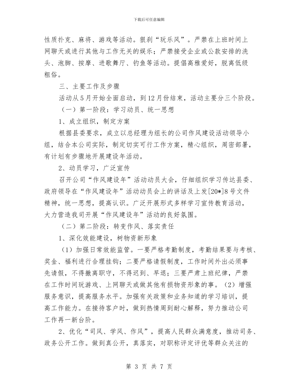 公司干部作风建设推进实施意见与公司干部廉洁自律汇报材料汇编_第3页