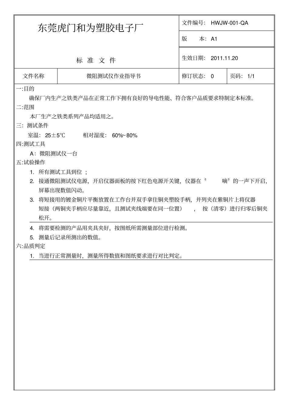 仪器作业指导书重点讲义资料_第1页