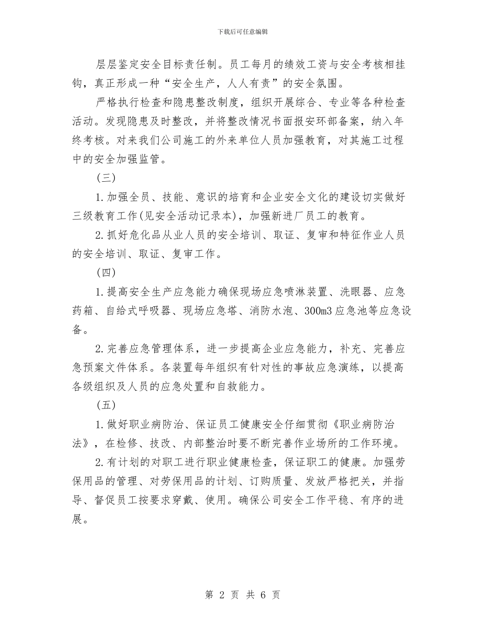 公司年度安全生产工作计划选文与公司年度审计工作计划书汇编_第2页