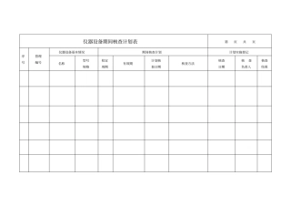 仪器设备期间核查计划表-