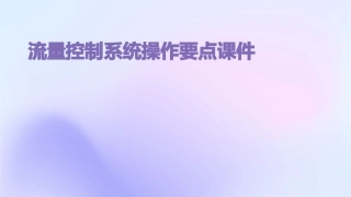 流量控制系统操作要点课件