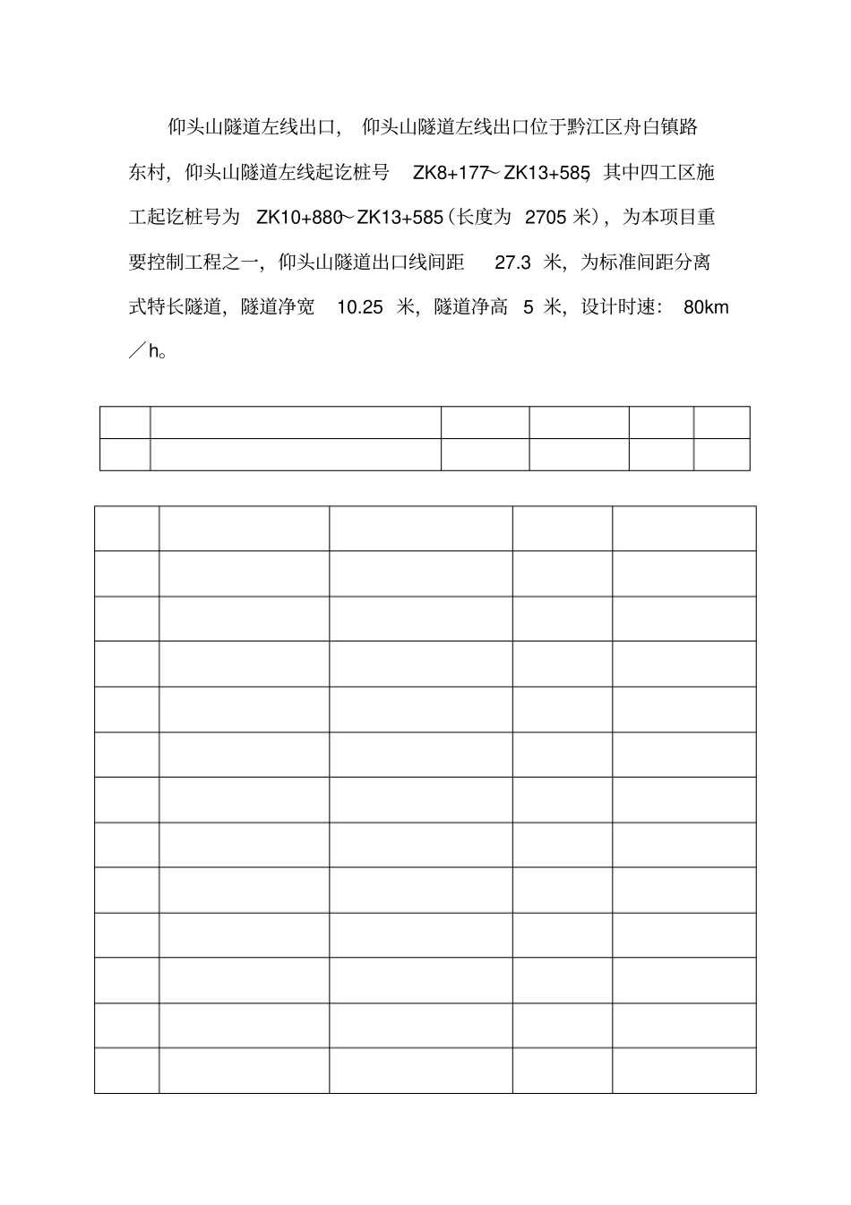 仰头山隧道左线出口洞门施工方案_第1页