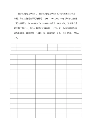 仰头山隧道左线出口洞门施工方案