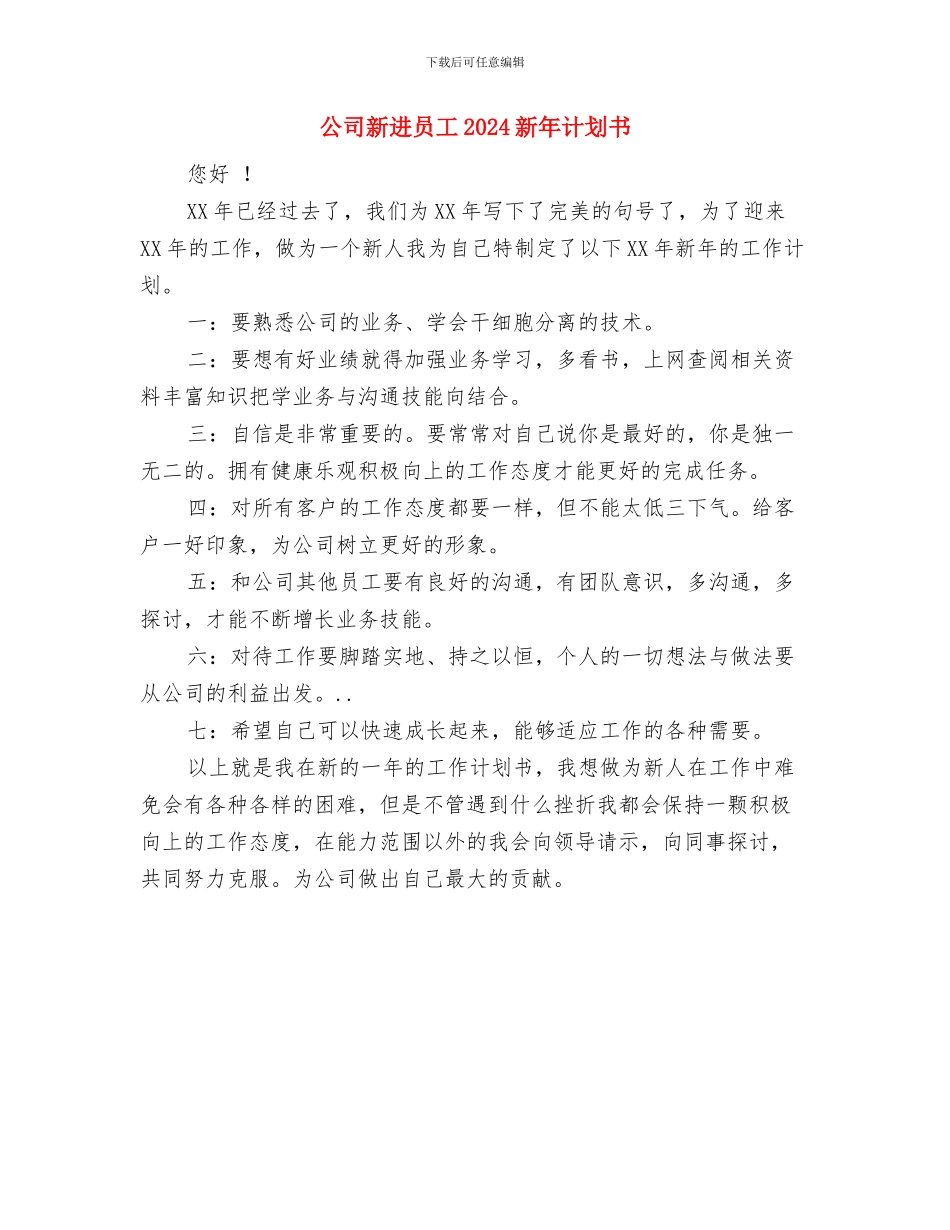 公司新年财务工作计划与公司新进员工2024新年计划书汇编_第2页
