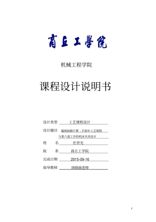 任世光工艺设计说明书完成资料