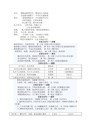 小学古诗词名句分类选萃
