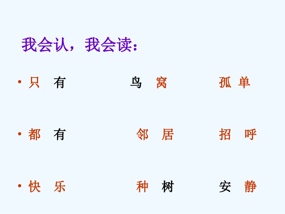 (部编)人教语文2011课标版一年级下册6、树和喜鹊-课件_第3页