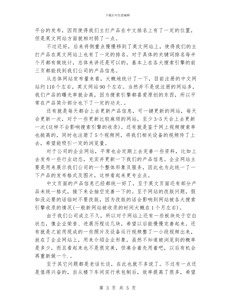 公司网络推广个人年度工作总结_第3页