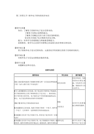 第三章第五节核外电子排布的初步知识