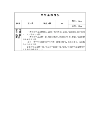 培养学生良好学习习惯工作方案