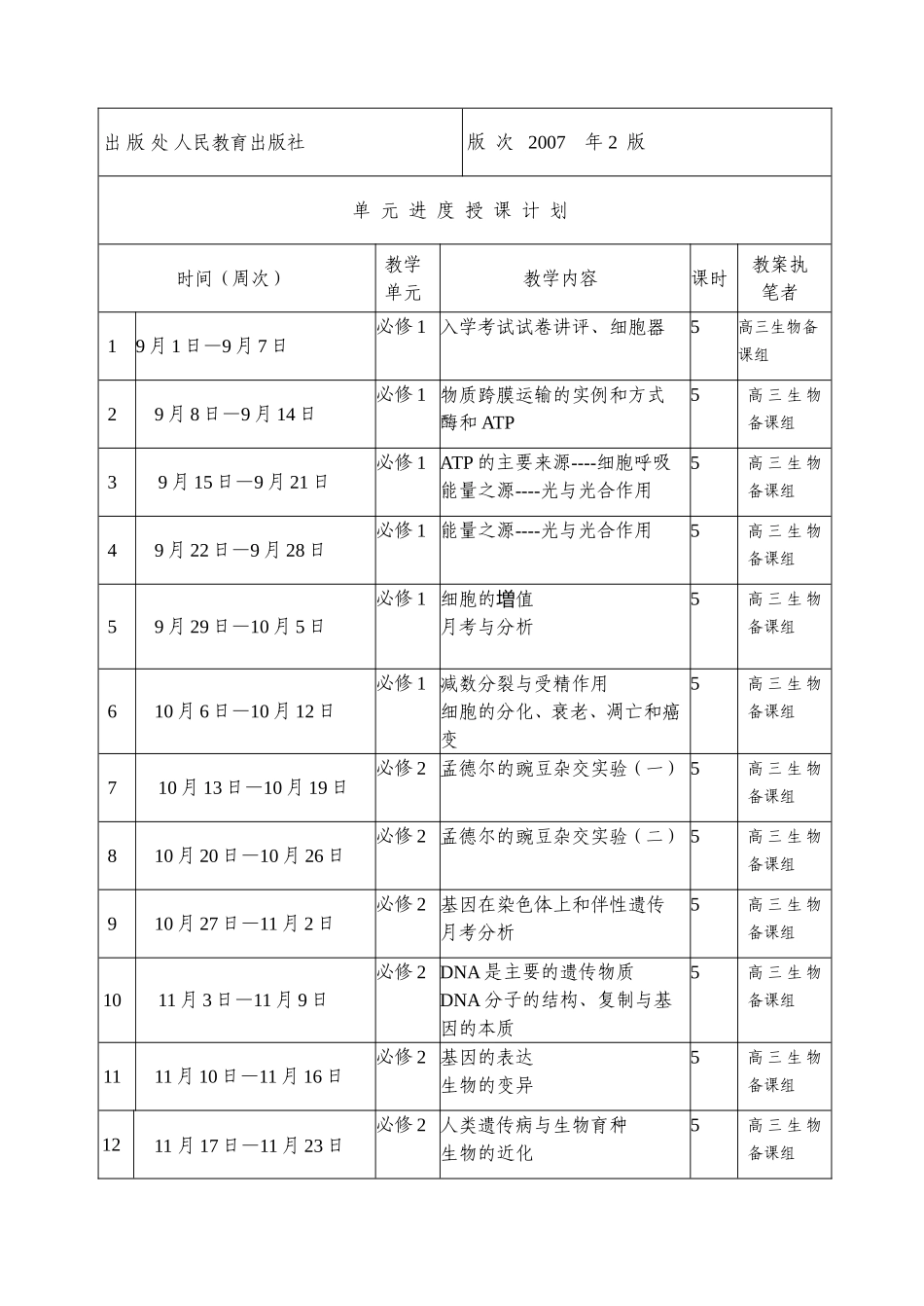 2015高三生物教学计划表-_第2页