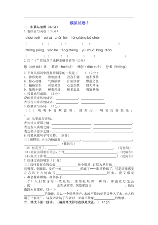 六年级模拟试卷2