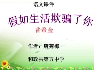 (部编)初中语文人教2011课标版七年级下册假如生活欺骗了你课件-(6)