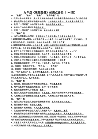思想品德知识汇编(1)