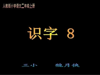 人教版小学语文二年级上册识字8-(2)