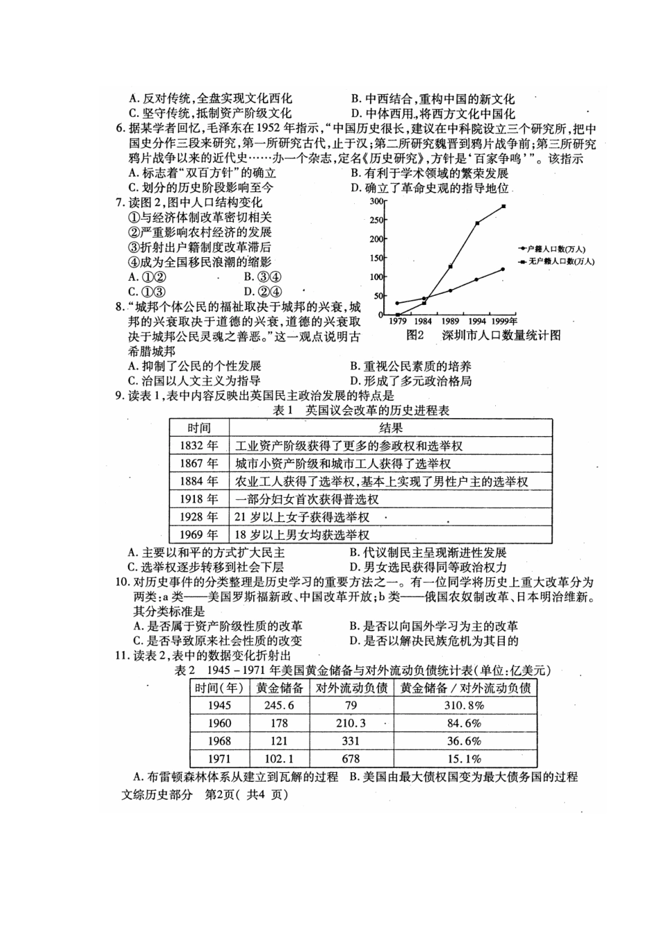 2015届四川省德阳市高中高三“二诊”考试历史试题及答案_第2页