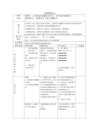 篮球教案11进攻、防守战术基础配合