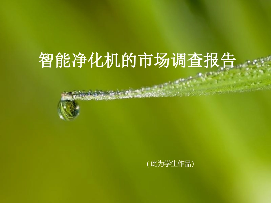 智能净化机的市场调查_第1页