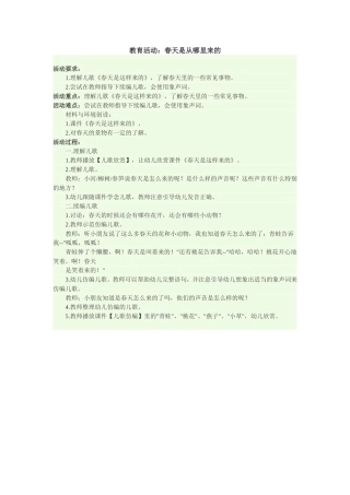 教育活动春天是从哪里来的