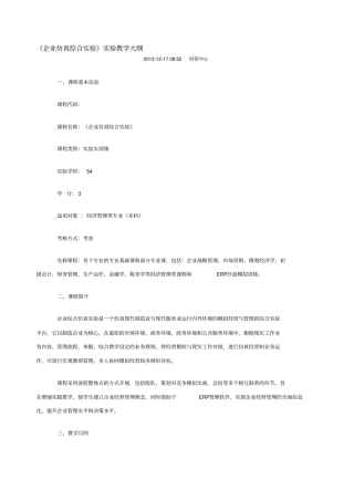 企业仿真综合试验