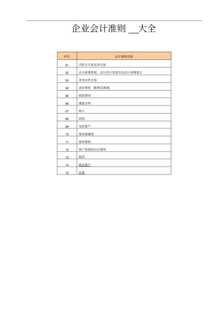 企业会计准则大全